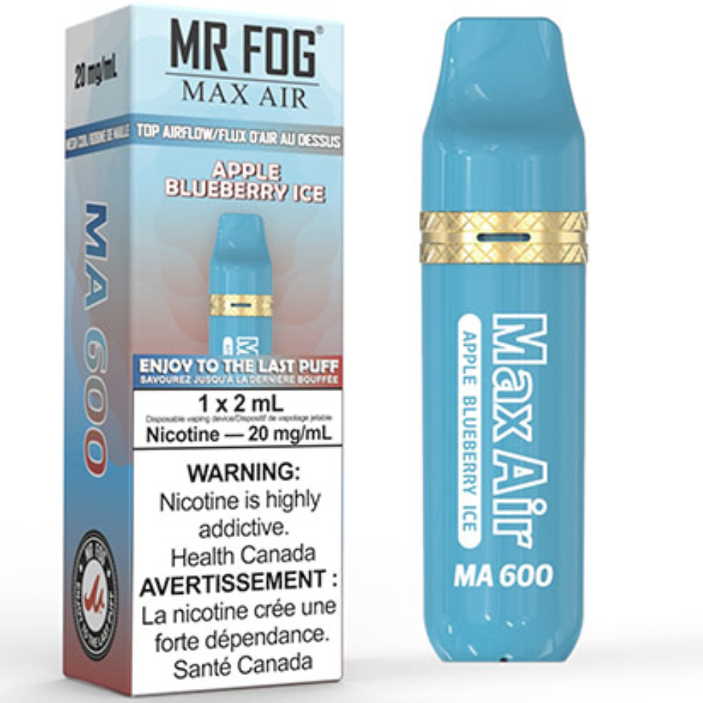 MR FOG MAX AIR MA600 Disposable Vape - Apple Blueberry Ice Cloud Island Vapour MR FOG MAX AIR MA600 Disposable Vape - Apple Blueberry Ice Cloud Island Vapour