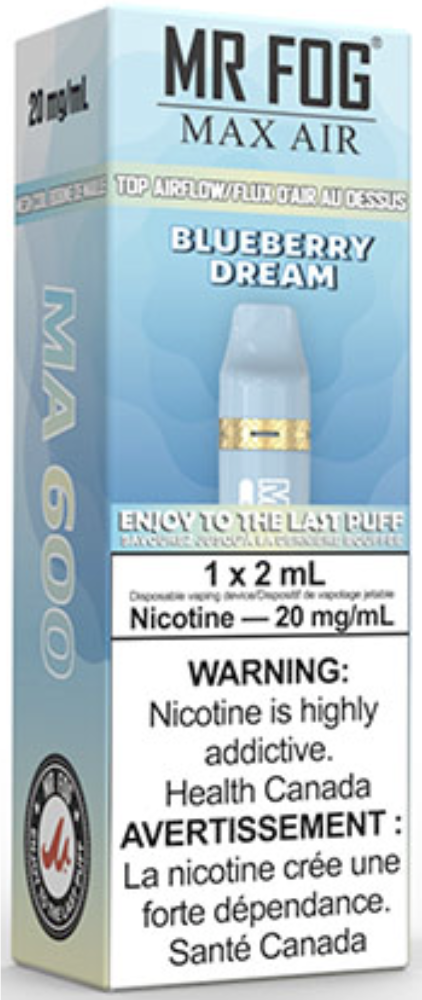 MR FOG MAX AIR MA600 Disposable Vape Blueberry Dream