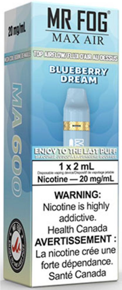 MR FOG MAX AIR MA600 Disposable Vape Blueberry Dream