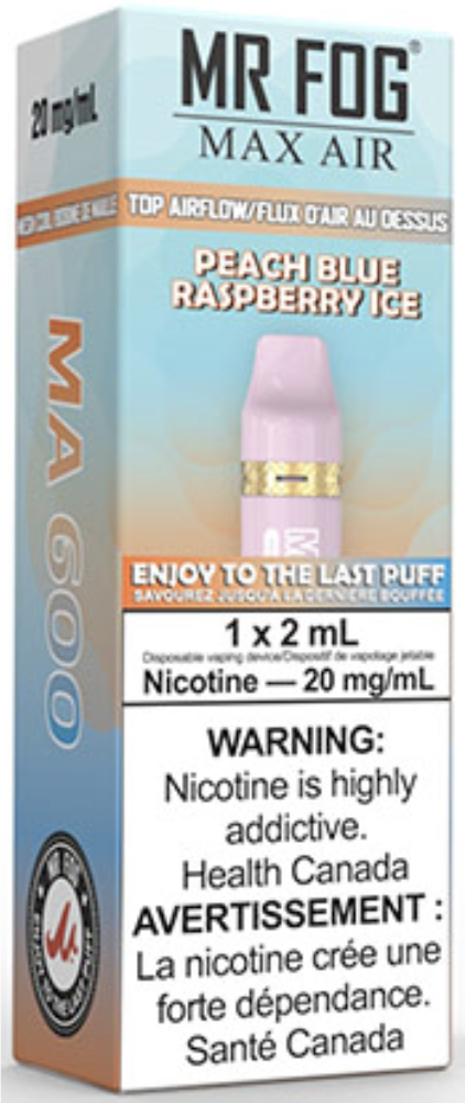MR FOG MAX AIR MA600 Disposable Vape Peach Blue Raspberry Ice
