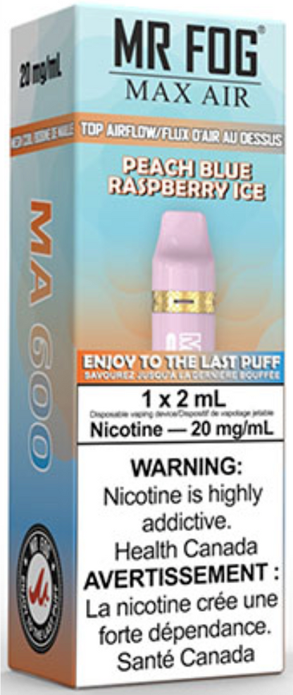 MR FOG MAX AIR MA600 Disposable Vape Peach Blue Raspberry Ice