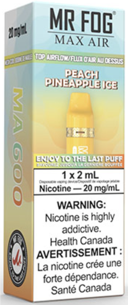 MR FOG MAX AIR MA600 Disposable Vape Peach Pineapple Ice