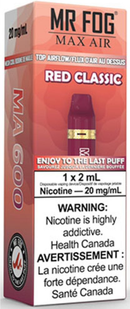 MR FOG MAX AIR MA600 Disposable Vape Red Classic