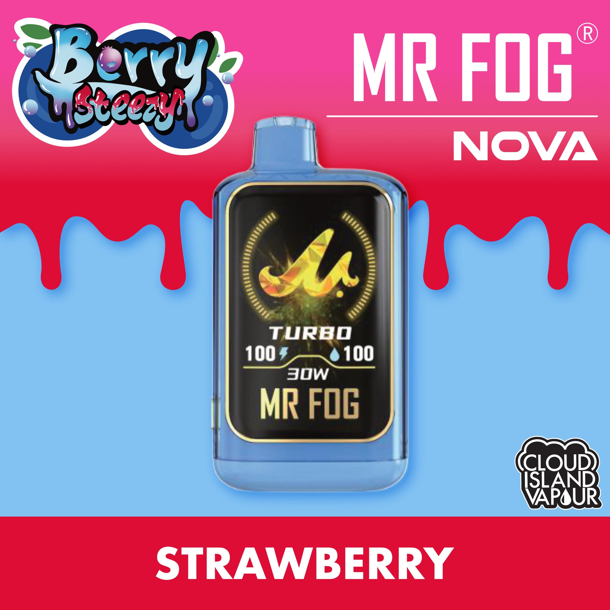 MR FOG NOVA 36K Disposable Vape - Berry Steezy Strawberry Cloud Island Vapour MR FOG NOVA 36K Disposable Vape - Berry Steezy Strawberry Cloud Island Vapour