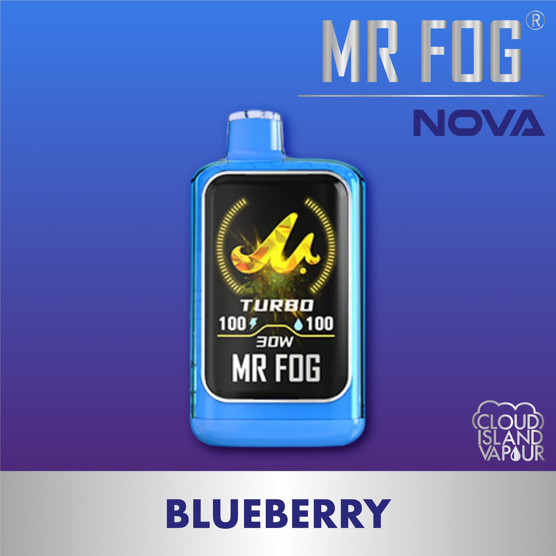 MR FOG NOVA 36K Disposable Vape - Blue Razz Steezy Blueberry Cloud Island Vapour MR FOG NOVA 36K Disposable Vape - Blue Razz Steezy Blueberry Cloud Island Vapour
