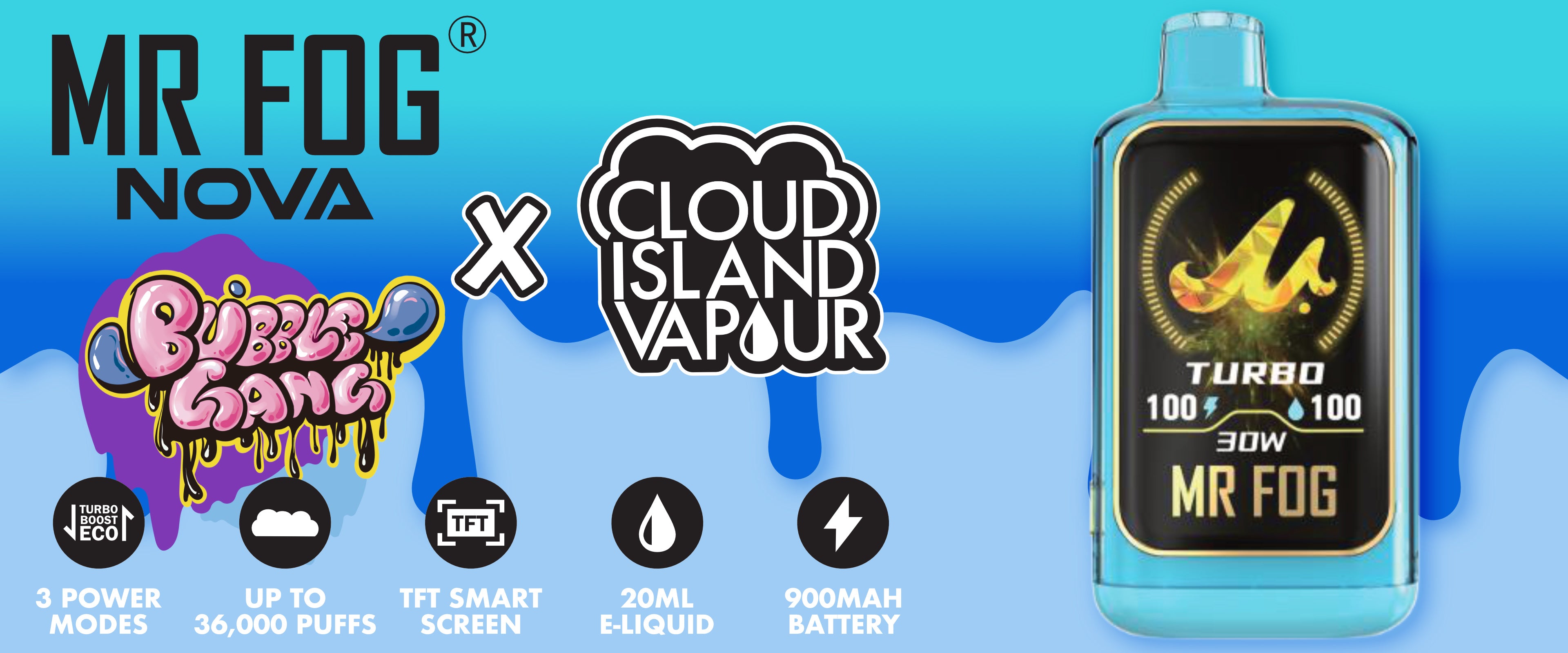 MR FOG NOVA Bubble Gang Disposable Vape Banner