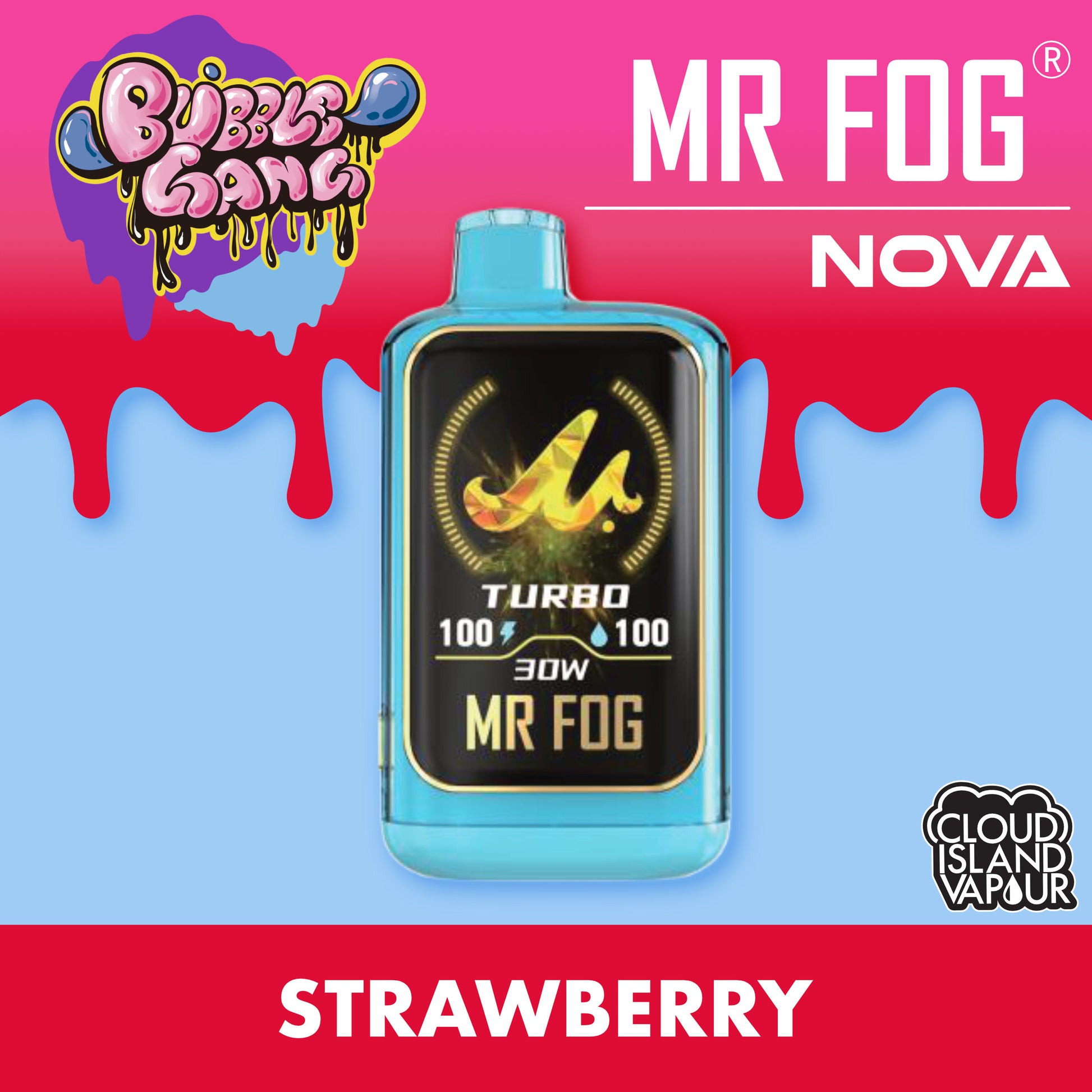 MR FOG NOVA 36K Disposable Vape - Bubble Gang Strawberry Cloud Island Vapour MR FOG NOVA 36K Disposable Vape - Bubble Gang Strawberry Cloud Island Vapour