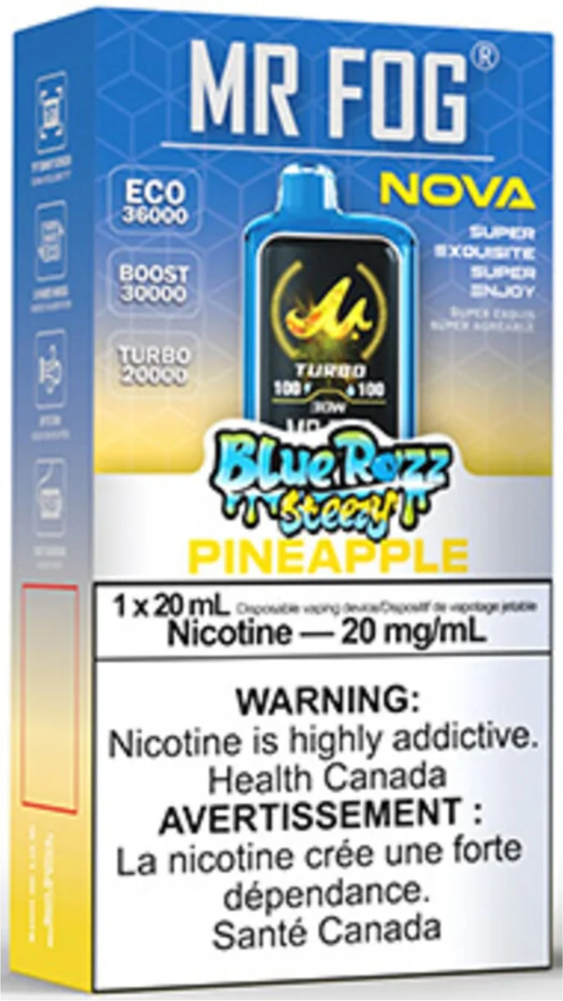 Disposable Vapes - Mr Fog Nova MR FOG NOVA BLUE RAZZ STEEZY SERIES 36,000 PUFFS DISPOSABLE VAPE Pineapple Mr Fog Nova Blue Razz Steezy X Disposable Vapes - Mr Fog Nova MR FOG NOVA BLUE RAZZ STEEZY SERIES 36,000 PUFFS DISPOSABLE VAPE Pineapple Mr Fog Nova Blue Razz Steezy X