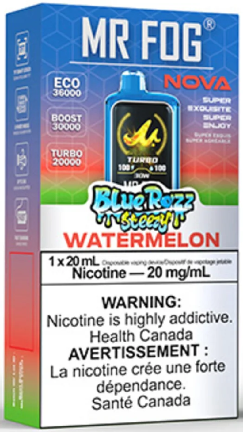 MR FOG NOVA 36K Disposable Vape - Blue Razz Steezy Watermelon – Cloud ...