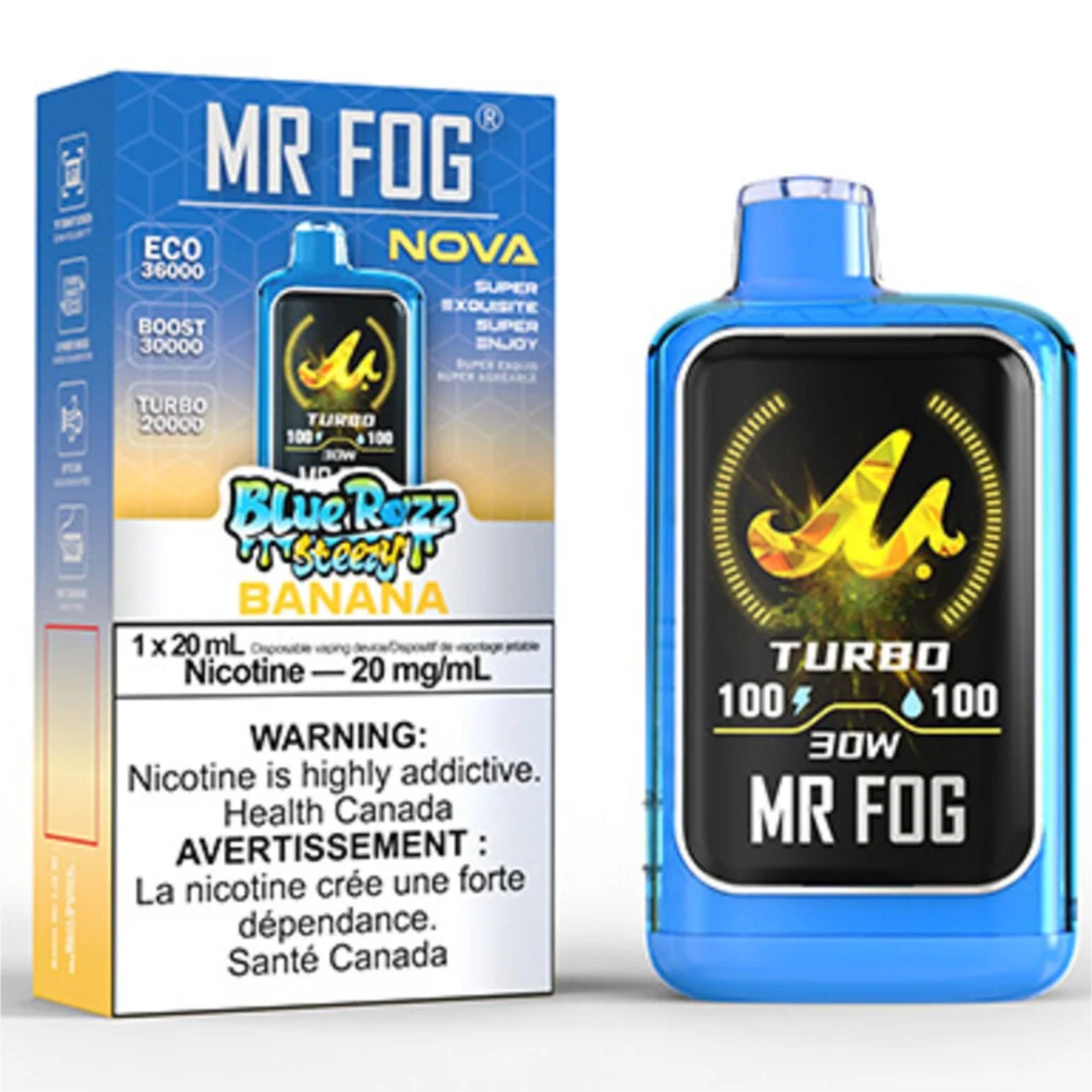 MR FOG NOVA Disposable Vape Blue Razz Steezy Banana