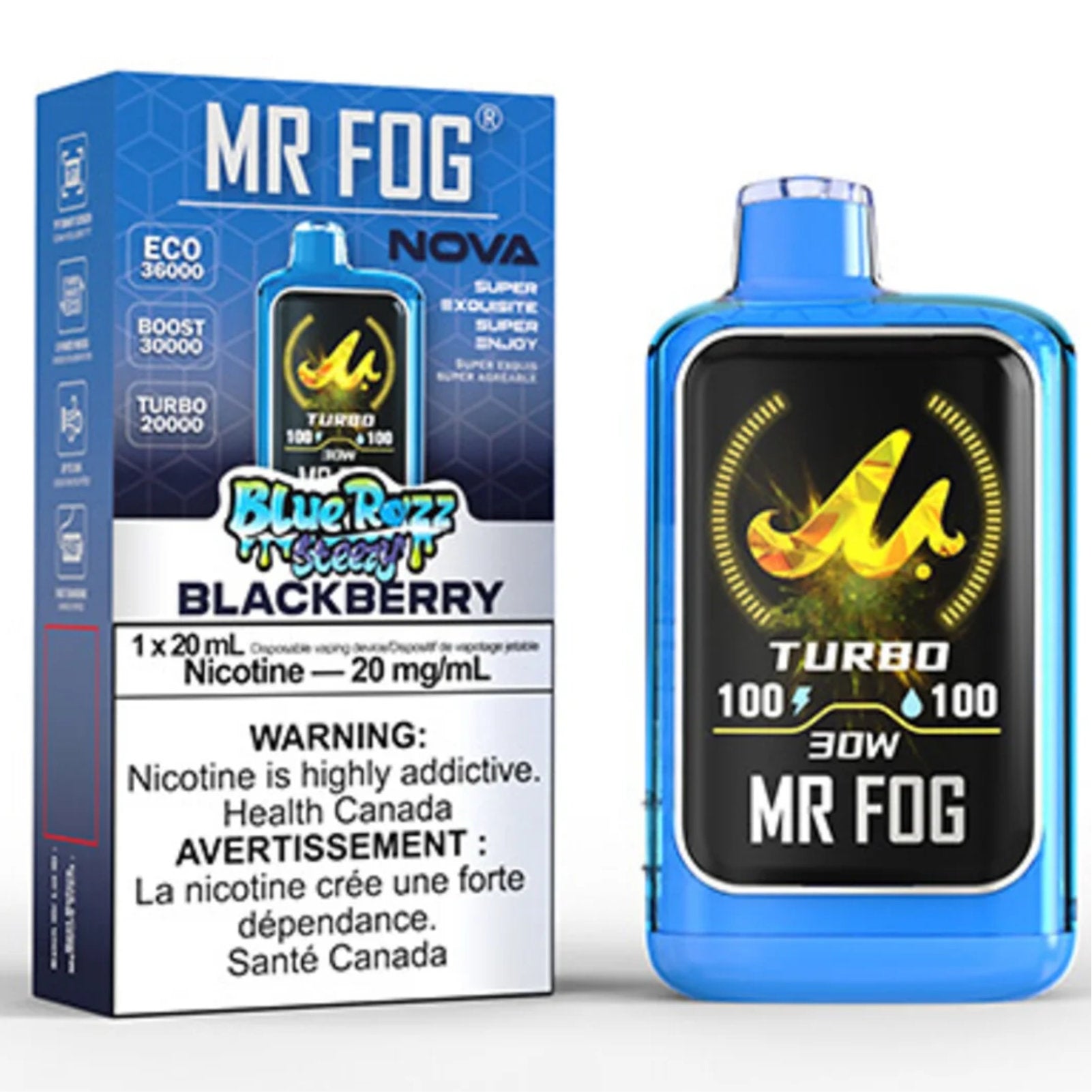 MR FOG NOVA Disposable Vape Blue Razz Steezy Blackberry