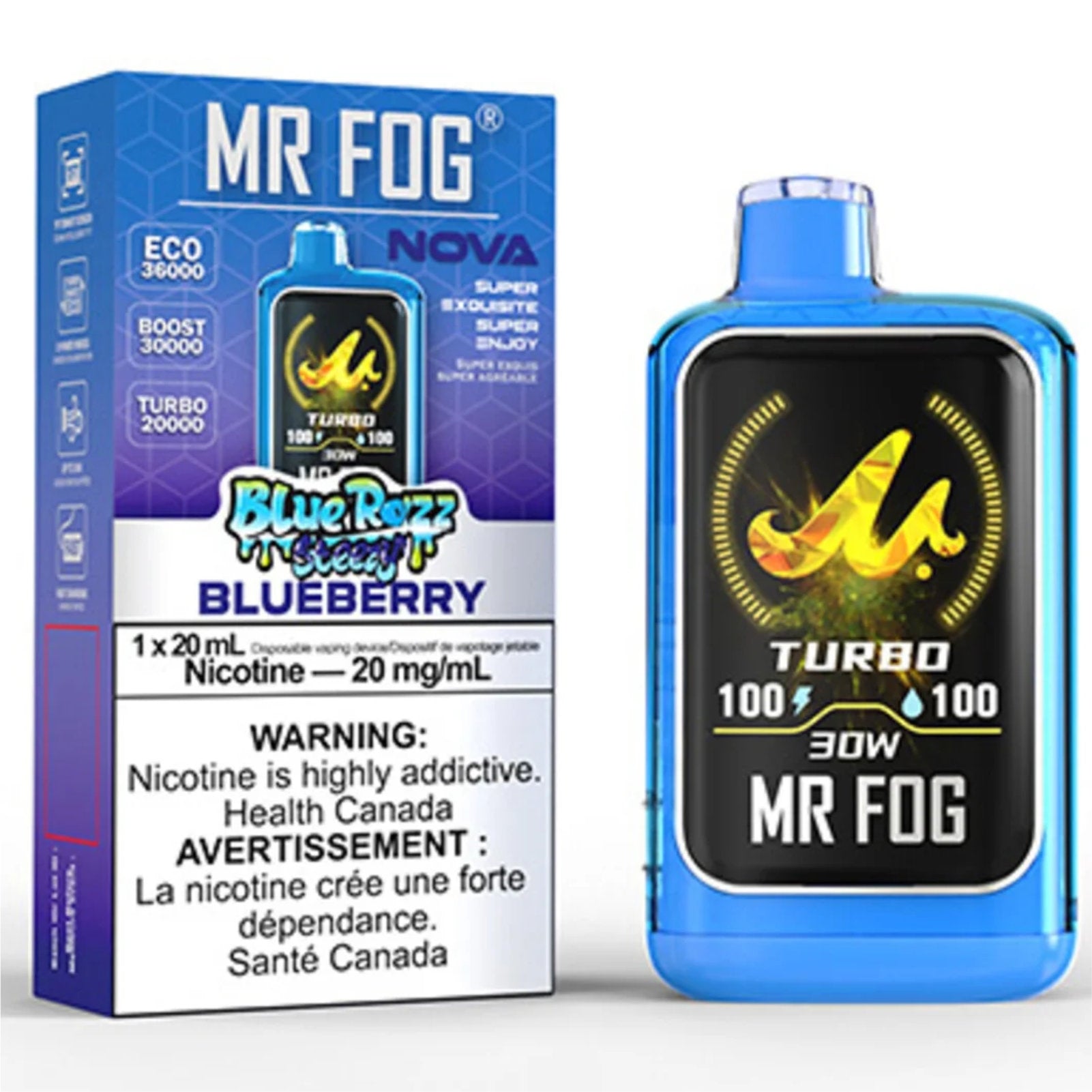 MR FOG NOVA 36K Disposable Vape - Blue Razz Steezy Blueberry Cloud Island Vapour MR FOG NOVA 36K Disposable Vape - Blue Razz Steezy Blueberry Cloud Island Vapour