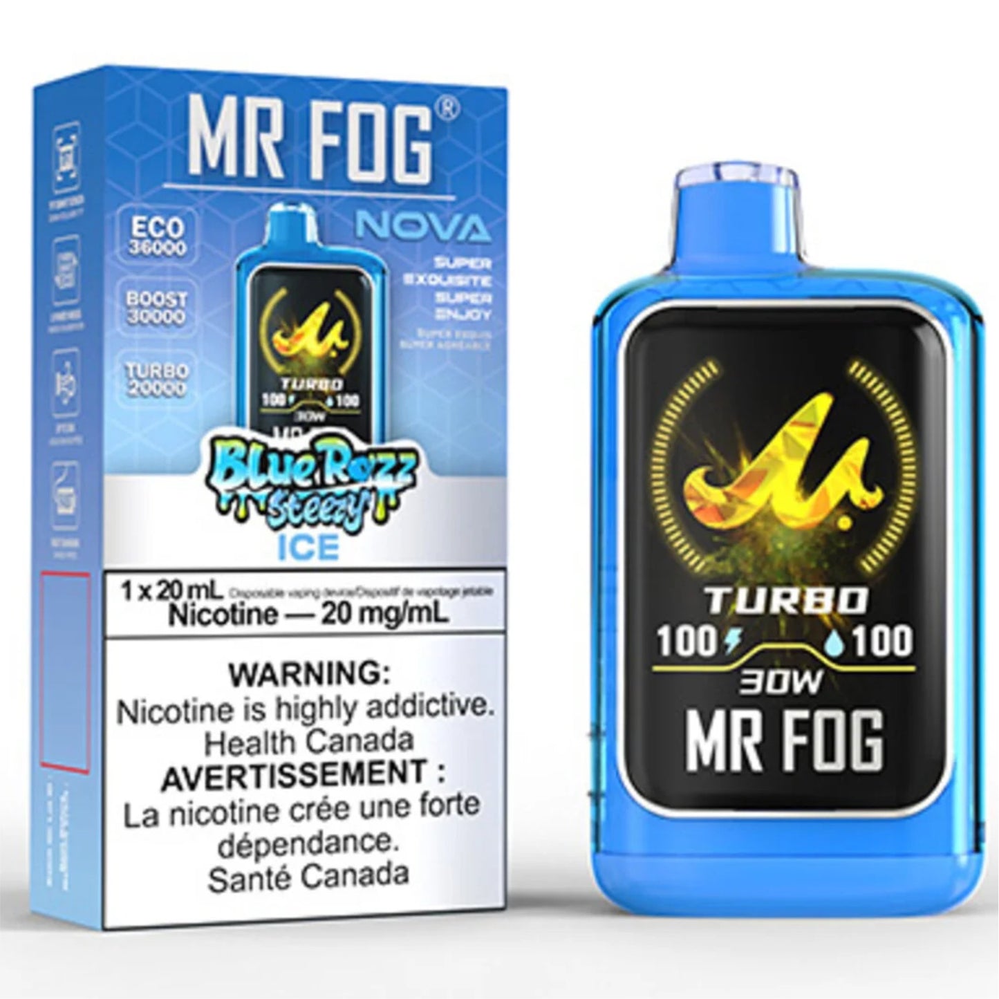 MR FOG NOVA Disposable Vape Blue Razz Steezy Ice