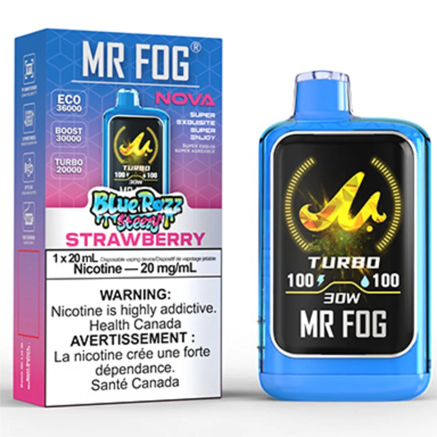 MR FOG NOVA Disposable Vape Blue Razz Steezy Strawberry