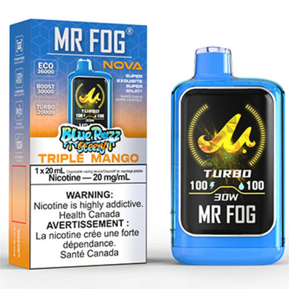 MR FOG NOVA Disposable Vape Blue Razz Steezy Triple Mango