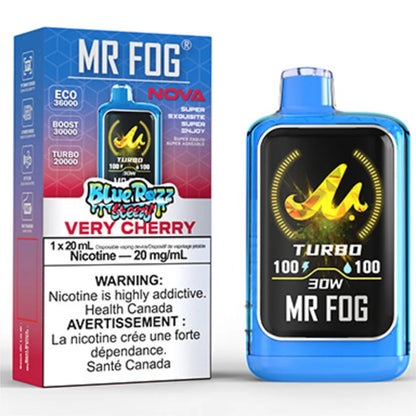 MR FOG NOVA Disposable Vape Blue Razz Steezy Very Cherry