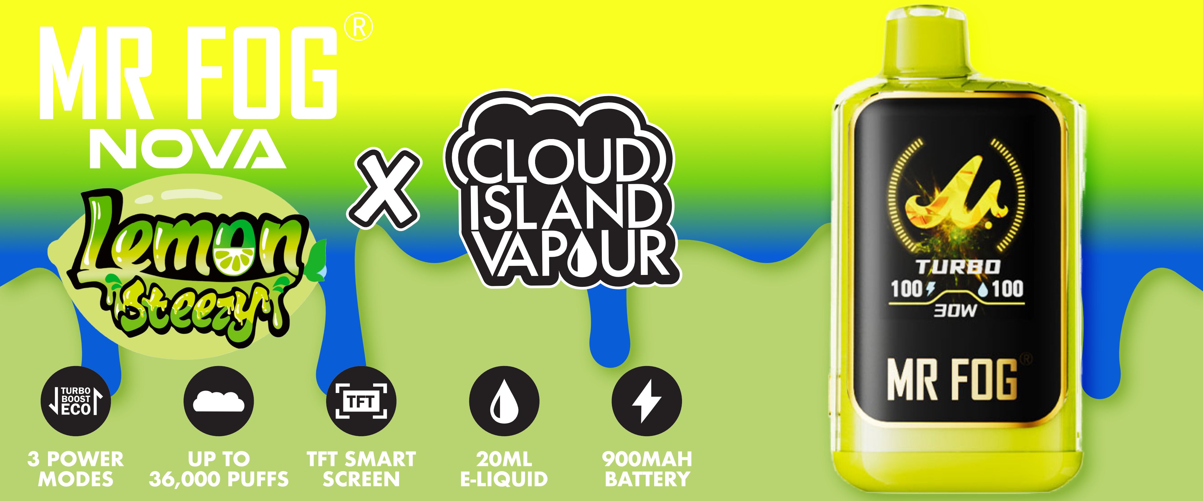MR FOG NOVA Lemon Steezy Disposable Vape Banner