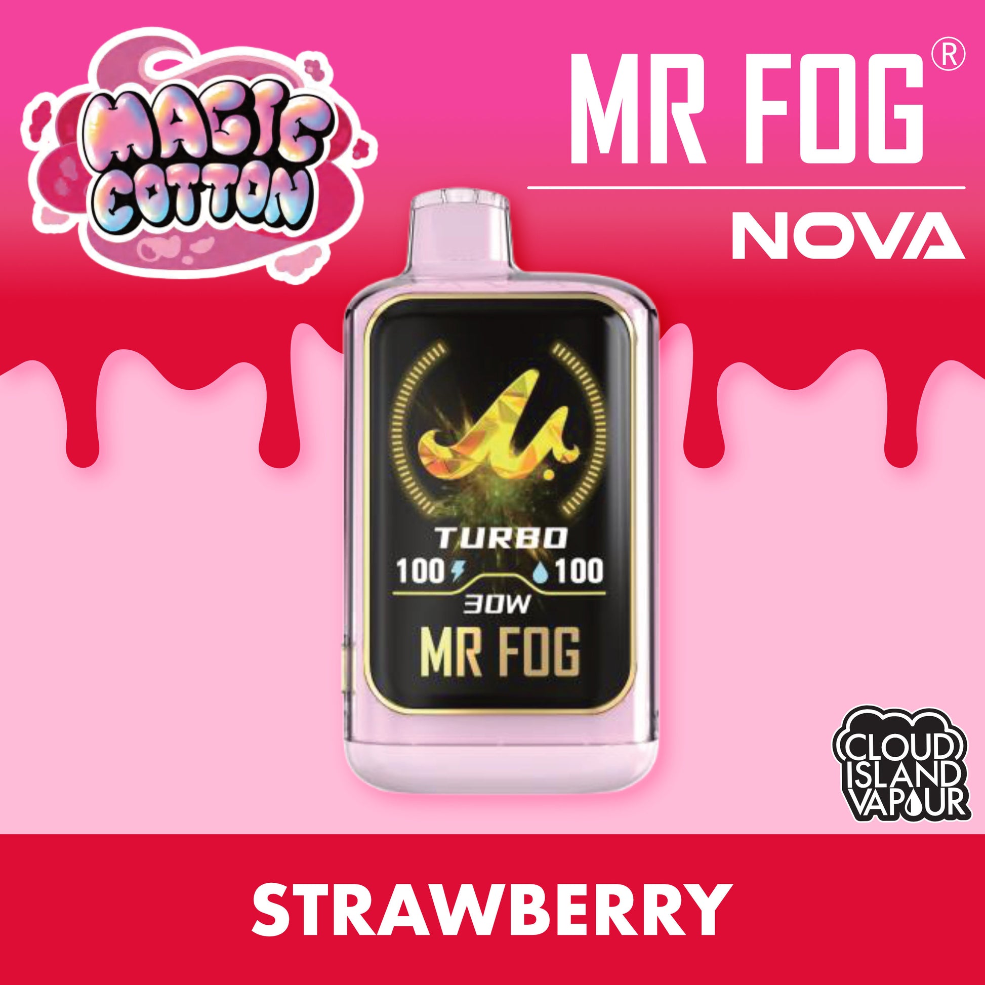 MR FOG NOVA 36K Disposable Vape - Magic Cotton Strawberry Cloud Island Vapour MR FOG NOVA 36K Disposable Vape - Magic Cotton Strawberry Cloud Island Vapour
