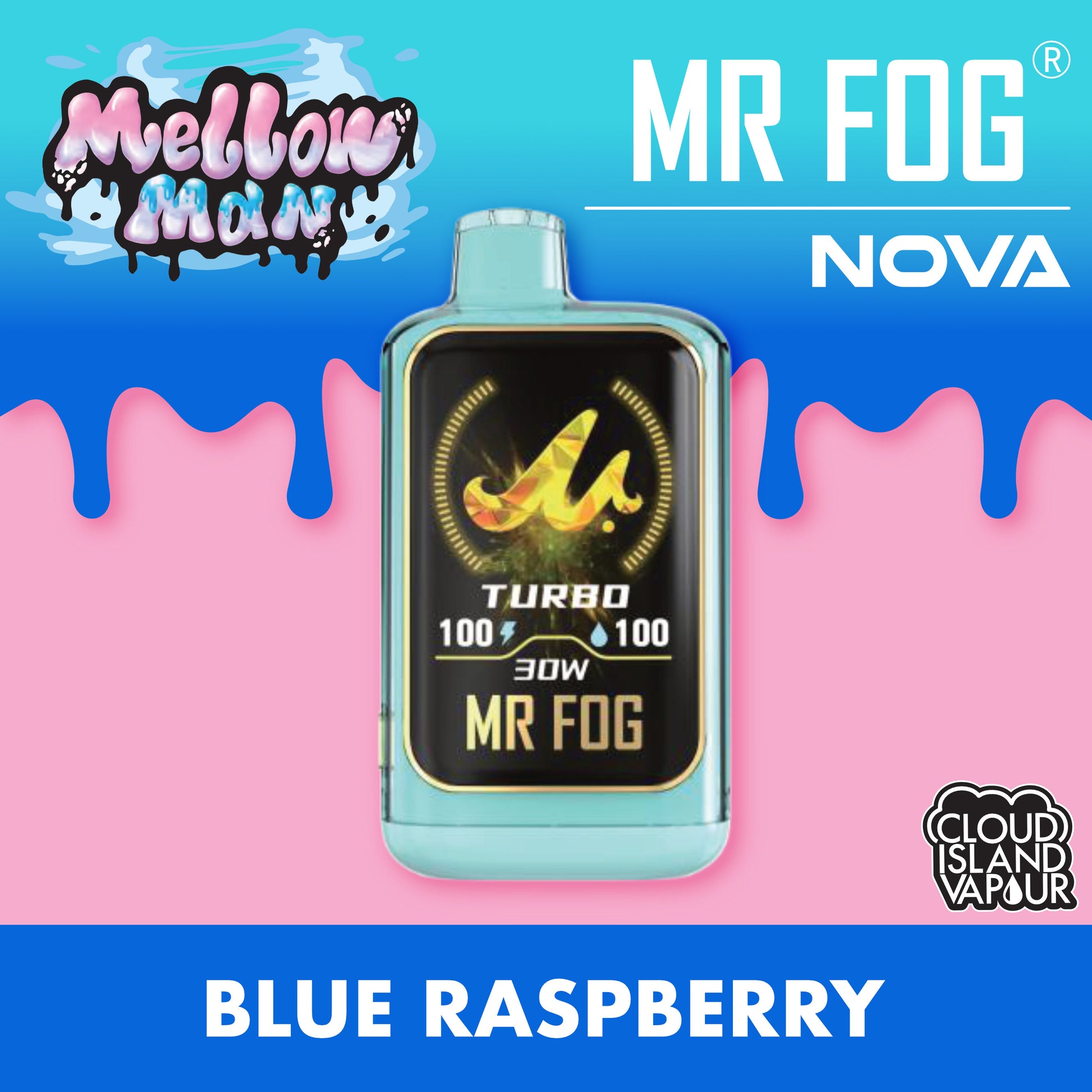 MR FOG NOVA 36K Disposable Vape - Mellow Man Blue Raspberry Cloud Island Vapour MR FOG NOVA 36K Disposable Vape - Mellow Man Blue Raspberry Cloud Island Vapour