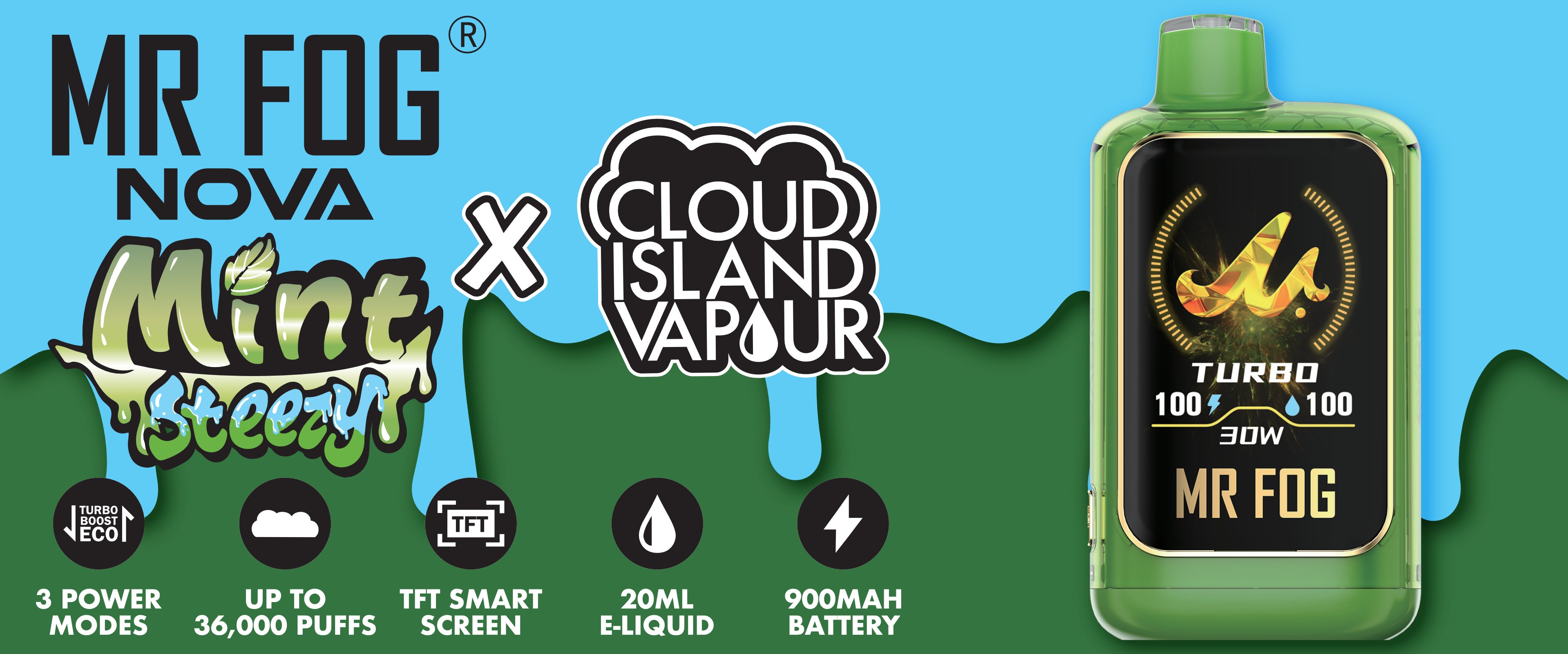 MR FOG NOVA Mint Steezy Disposable Vape Banner
