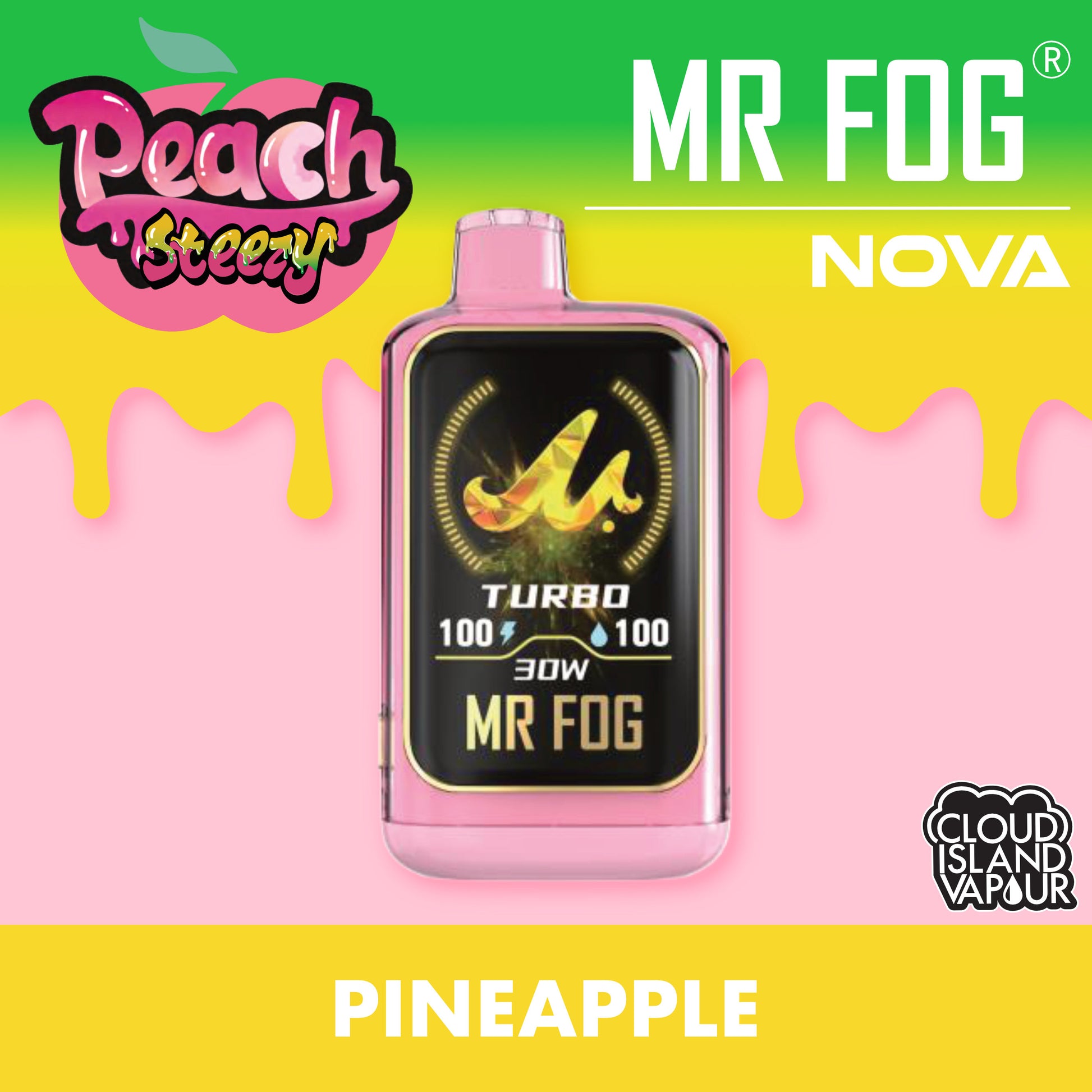 MR FOG NOVA 36K Disposable Vape - Peach Steezy Pineapple Cloud Island Vapour MR FOG NOVA 36K Disposable Vape - Peach Steezy Pineapple Cloud Island Vapour