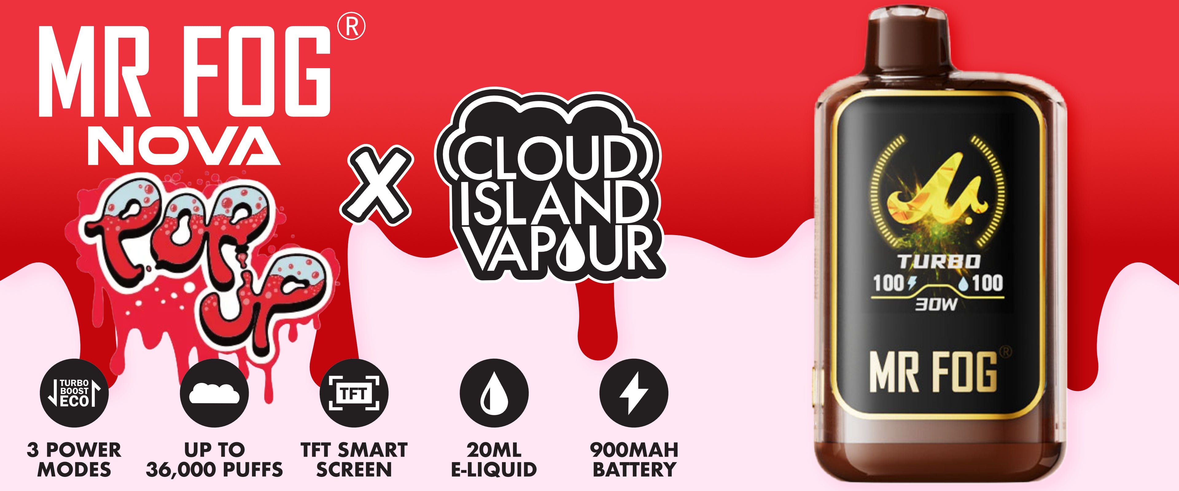 MR FOG NOVA Popup Disposable Vape Banner
