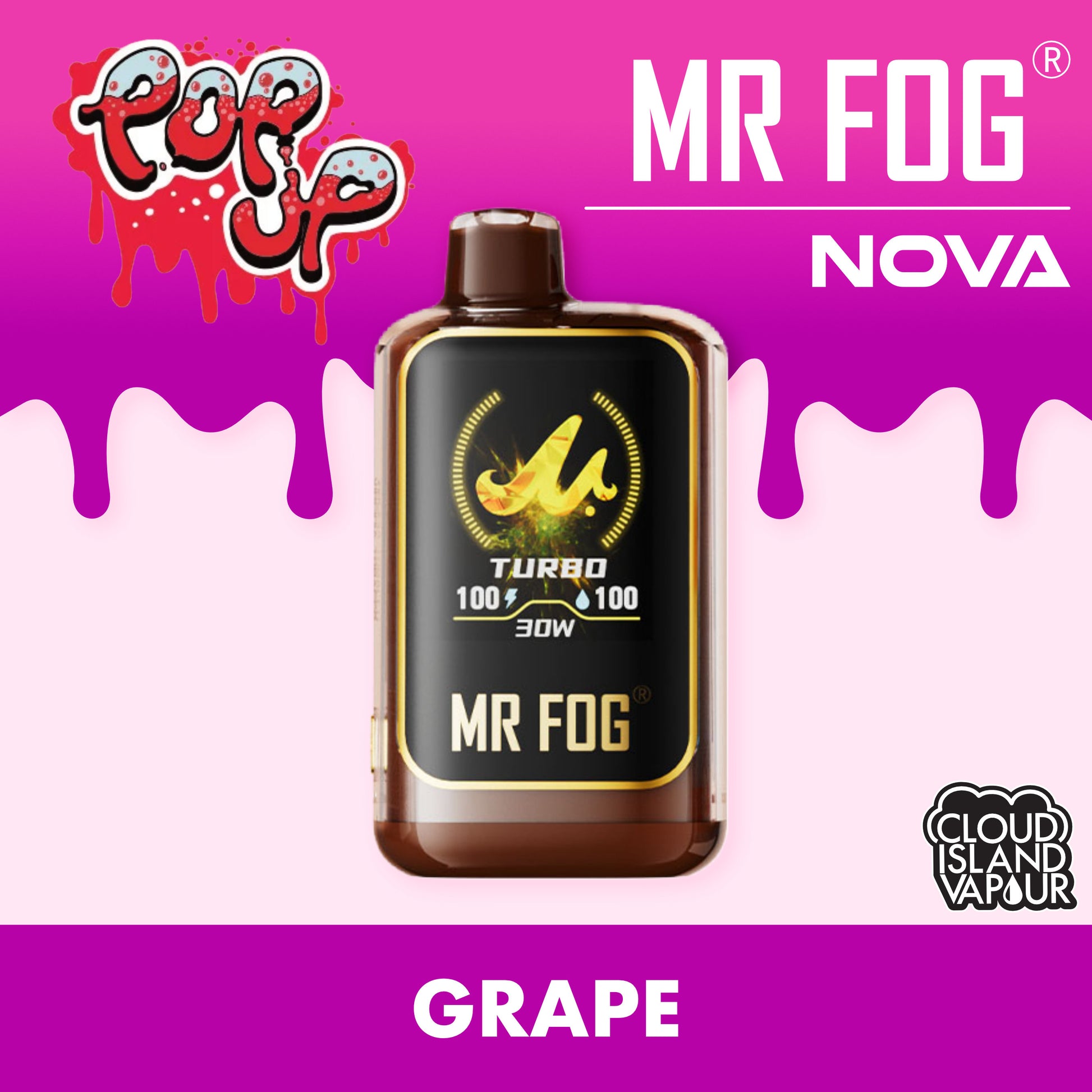 MR FOG NOVA 36K Disposable Vape - Popup Grape Cloud Island Vapour MR FOG NOVA 36K Disposable Vape - Popup Grape Cloud Island Vapour
