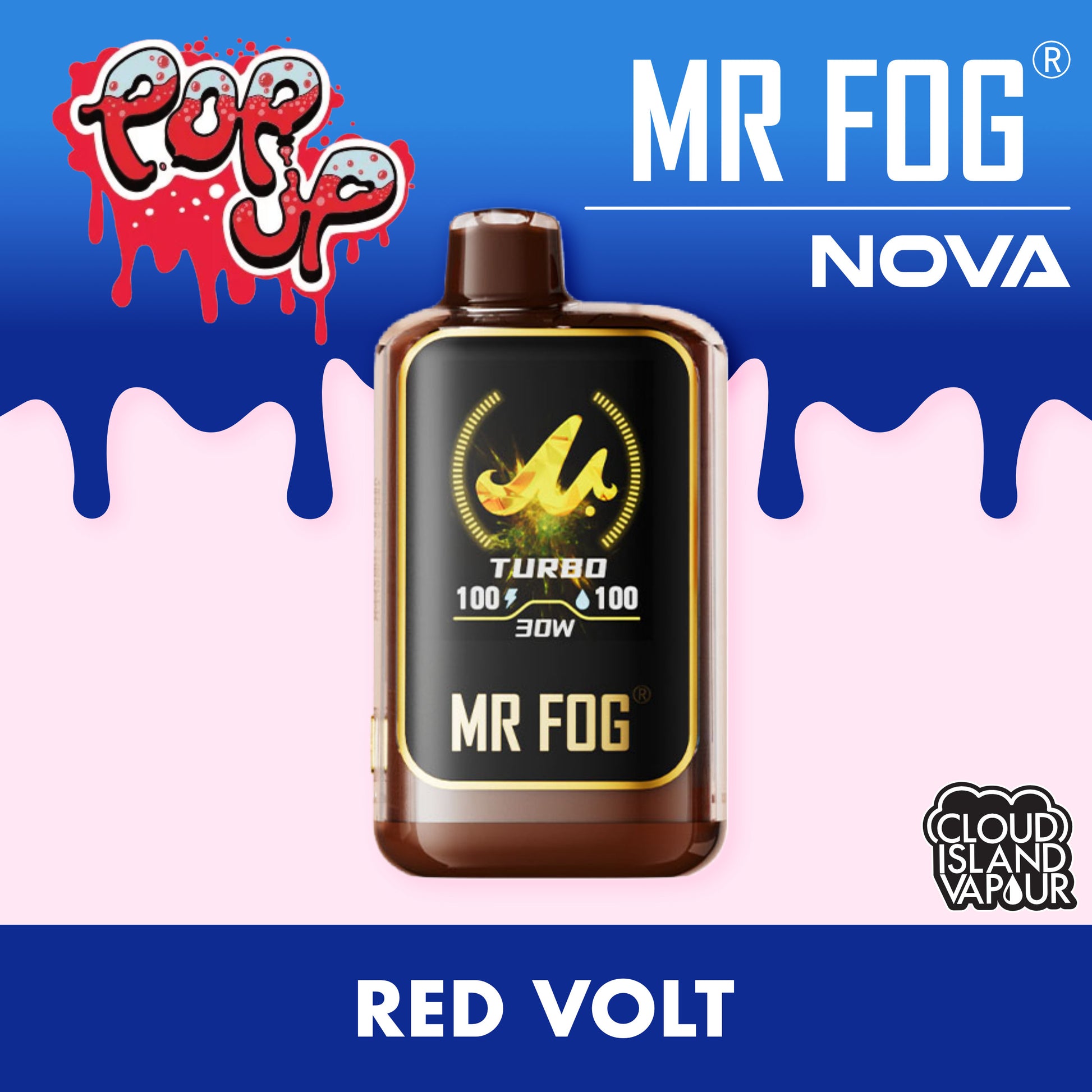 MR FOG NOVA 36K Disposable Vape - Popup Red Volt Cloud Island Vapour MR FOG NOVA 36K Disposable Vape - Popup Red Volt Cloud Island Vapour