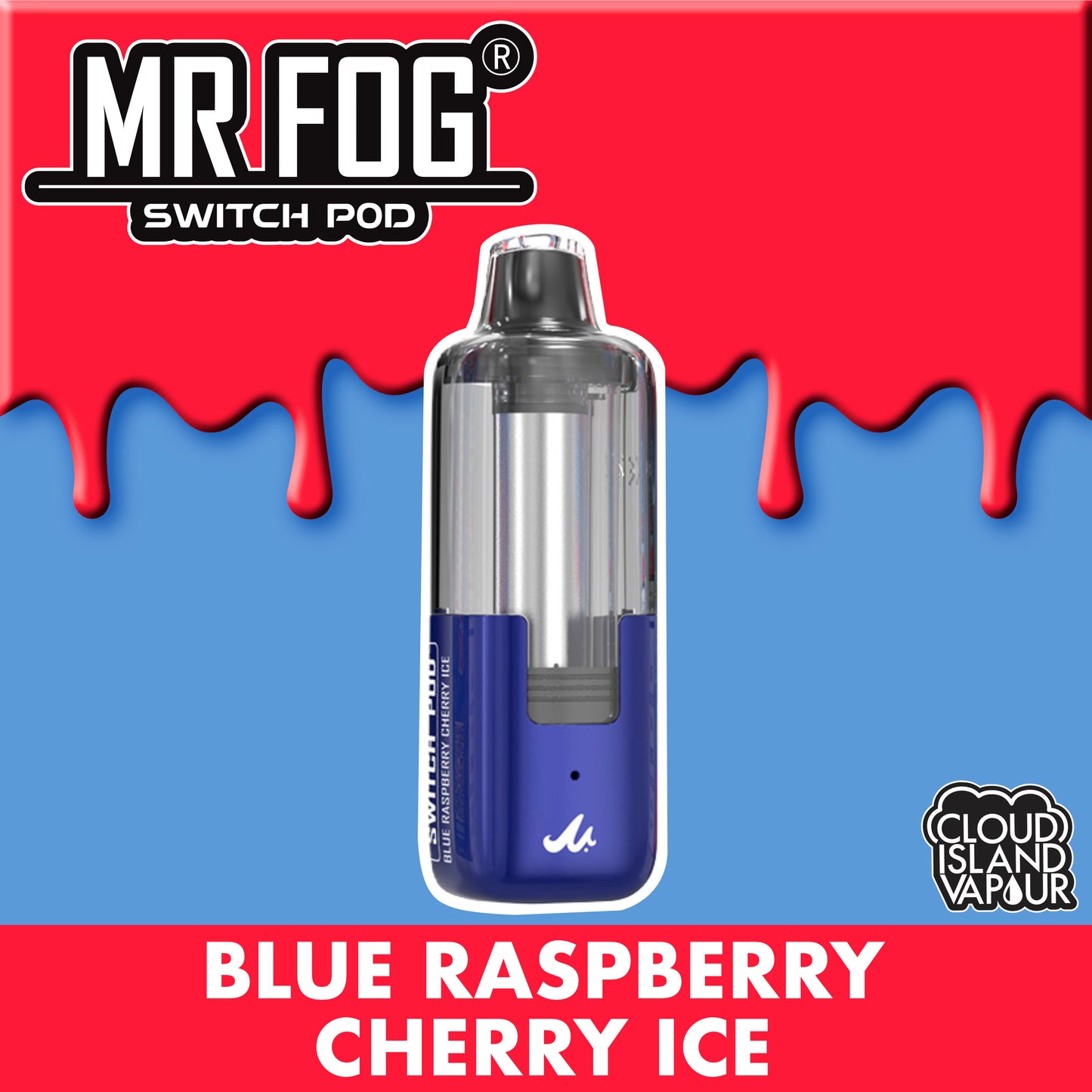MR FOG SWITCH POD Pod Pack Blue Raspberry Cherry Ice