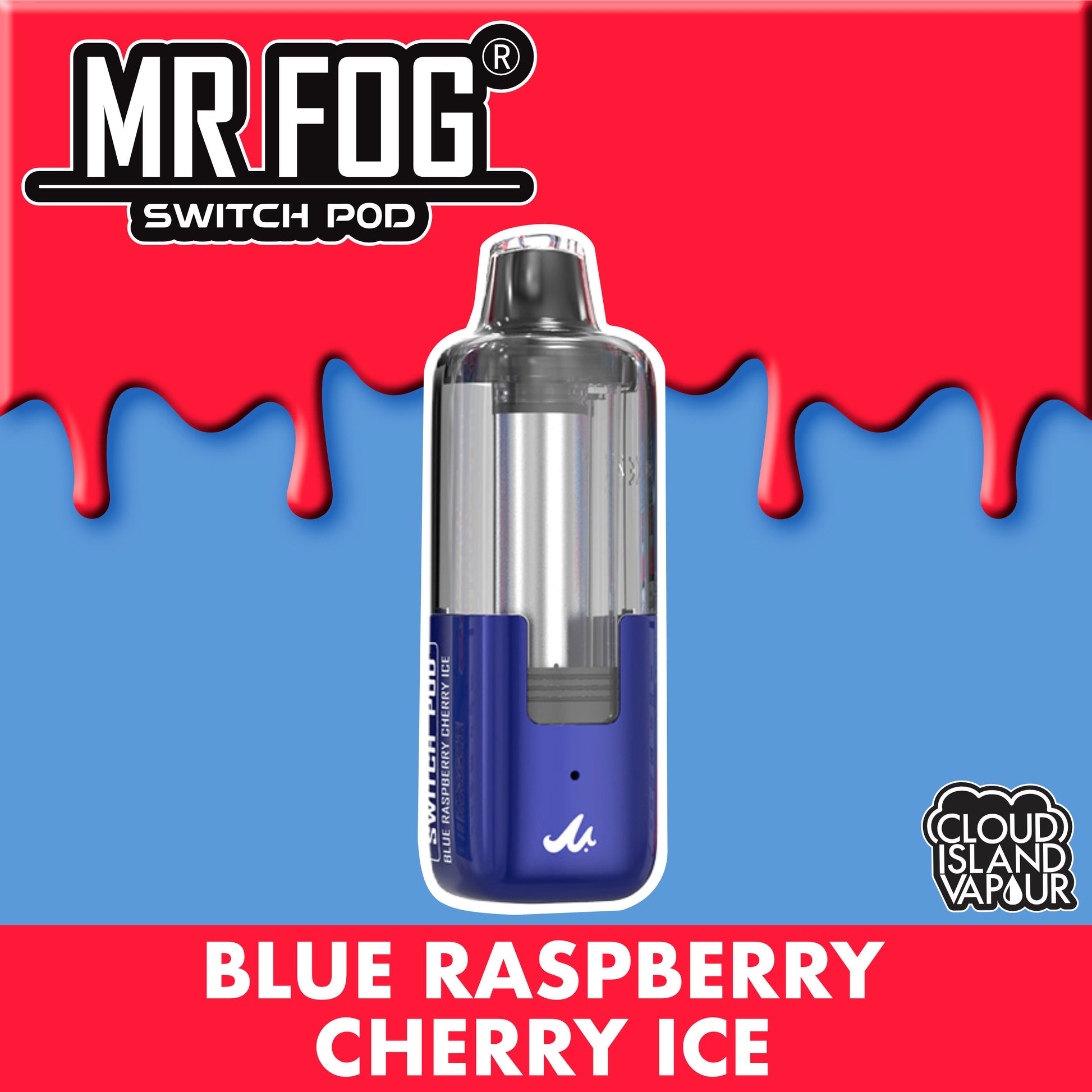 MR FOG SWITCH POD Pod Pack Blue Raspberry Cherry Ice