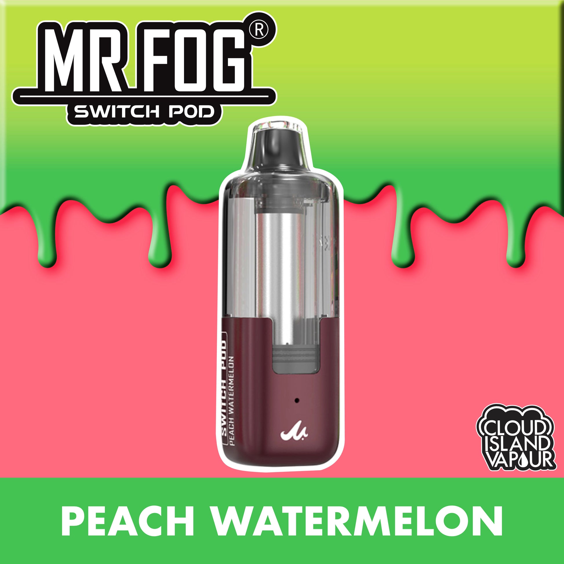 MR FOG SWITCH POD Pod Pack - Peach Watermelon Cloud Island Vapour MR FOG SWITCH POD Pod Pack - Peach Watermelon Cloud Island Vapour