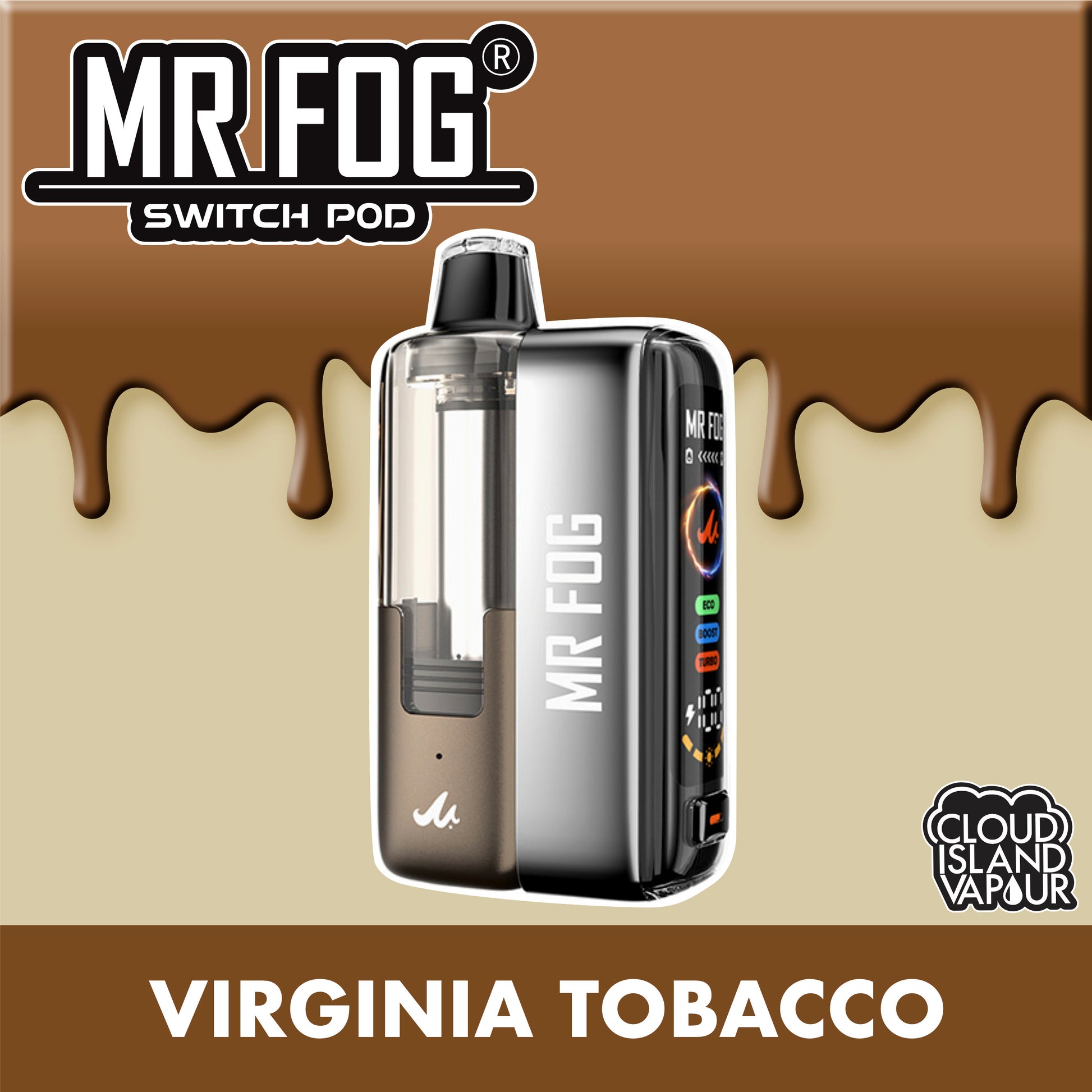 MR FOG SWITCH POD Starter Kit - Virginia Tobacco Cloud Island Vapour MR FOG SWITCH POD Starter Kit - Virginia Tobacco Cloud Island Vapour