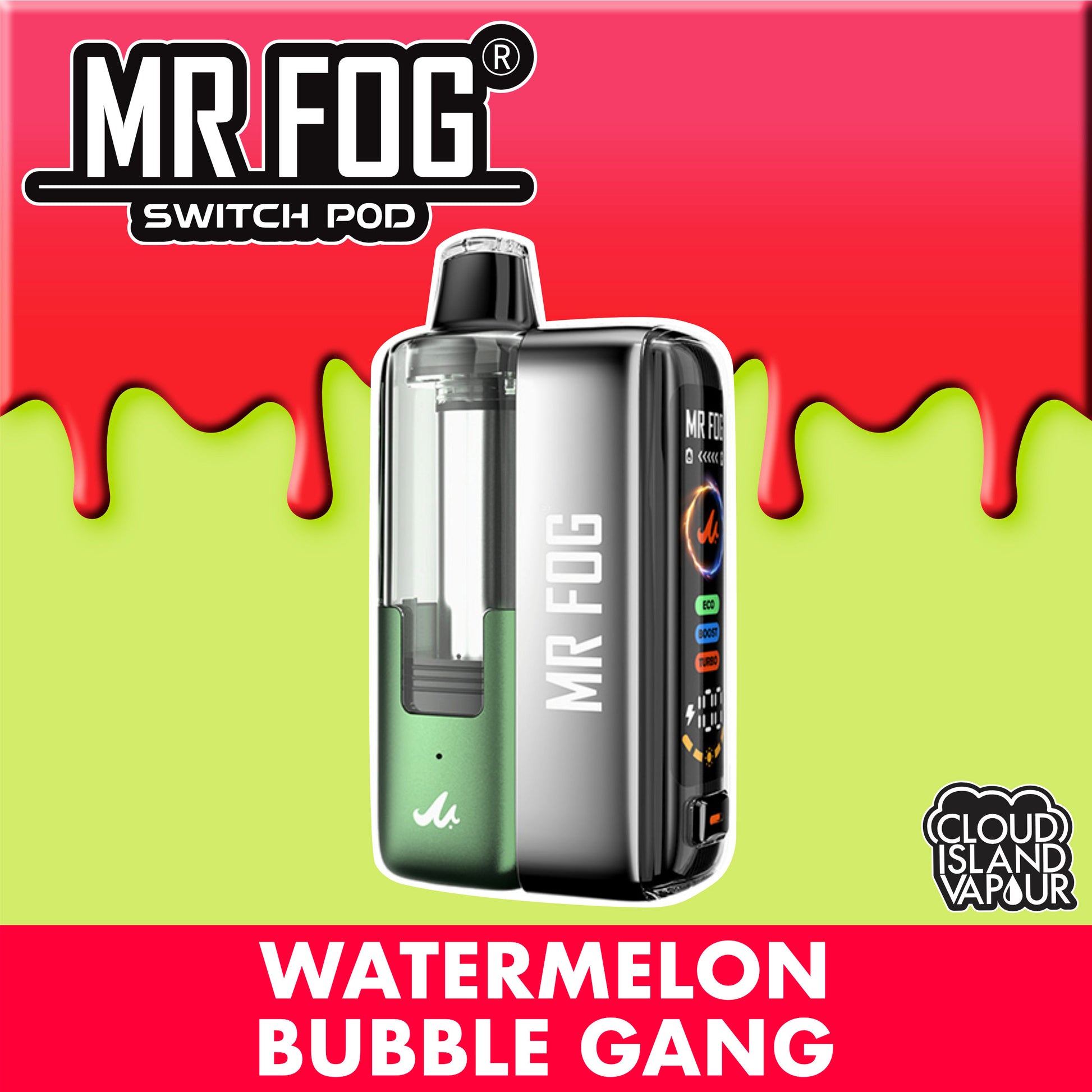 MR FOG SWITCH POD Starter Kit Watermelon Bubble Gang