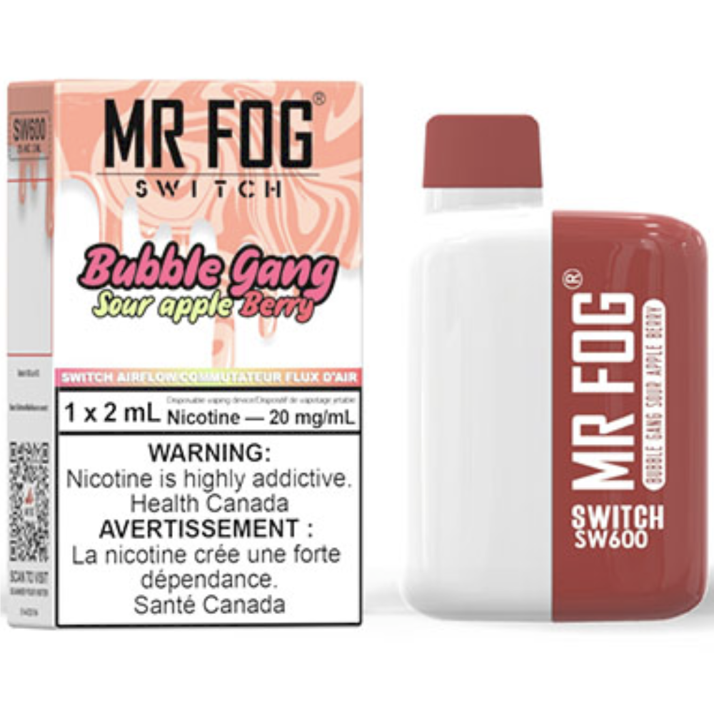 MR FOG SWITCH SW600 Disposable Vape - Bubble Gang Sour Apple Berry Cloud Island Vapour MR FOG SWITCH SW600 Disposable Vape - Bubble Gang Sour Apple Berry Cloud Island Vapour