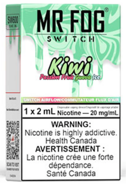 MR FOG SWITCH SW600 Disposable Vape - Kiwi Passion Fruit Guava Ice Cloud Island Vapour MR FOG SWITCH SW600 Disposable Vape - Kiwi Passion Fruit Guava Ice Cloud Island Vapour