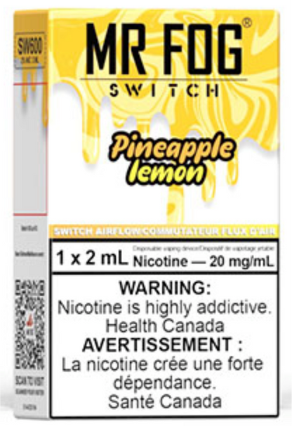 MR FOG SWITCH SW600 Disposable Vape - Pineapple Lemon Cloud Island Vapour MR FOG SWITCH SW600 Disposable Vape - Pineapple Lemon Cloud Island Vapour