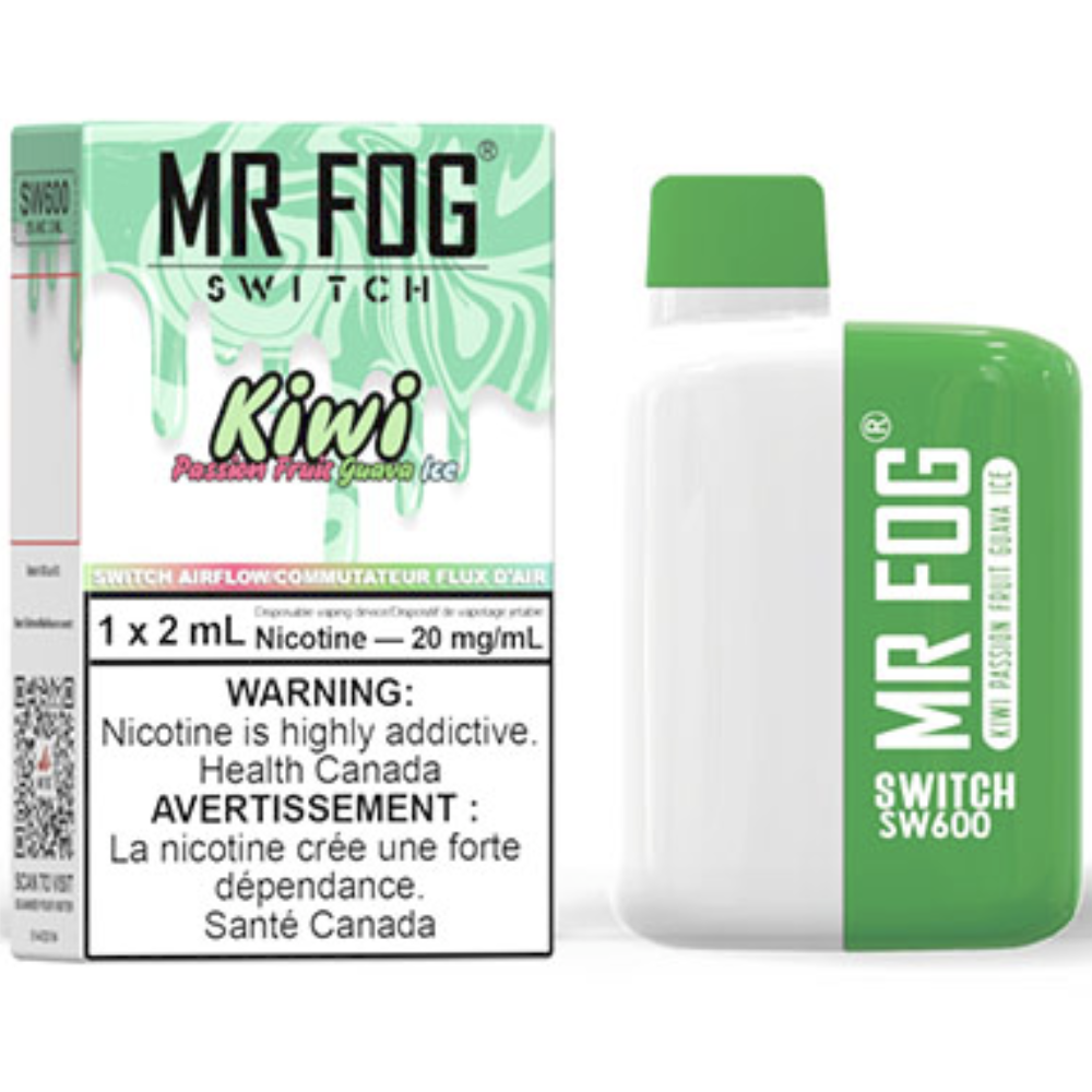 MR FOG SWITCH SW600 Disposable Vape - Kiwi Passion Fruit Guava Ice Cloud Island Vapour MR FOG SWITCH SW600 Disposable Vape - Kiwi Passion Fruit Guava Ice Cloud Island Vapour