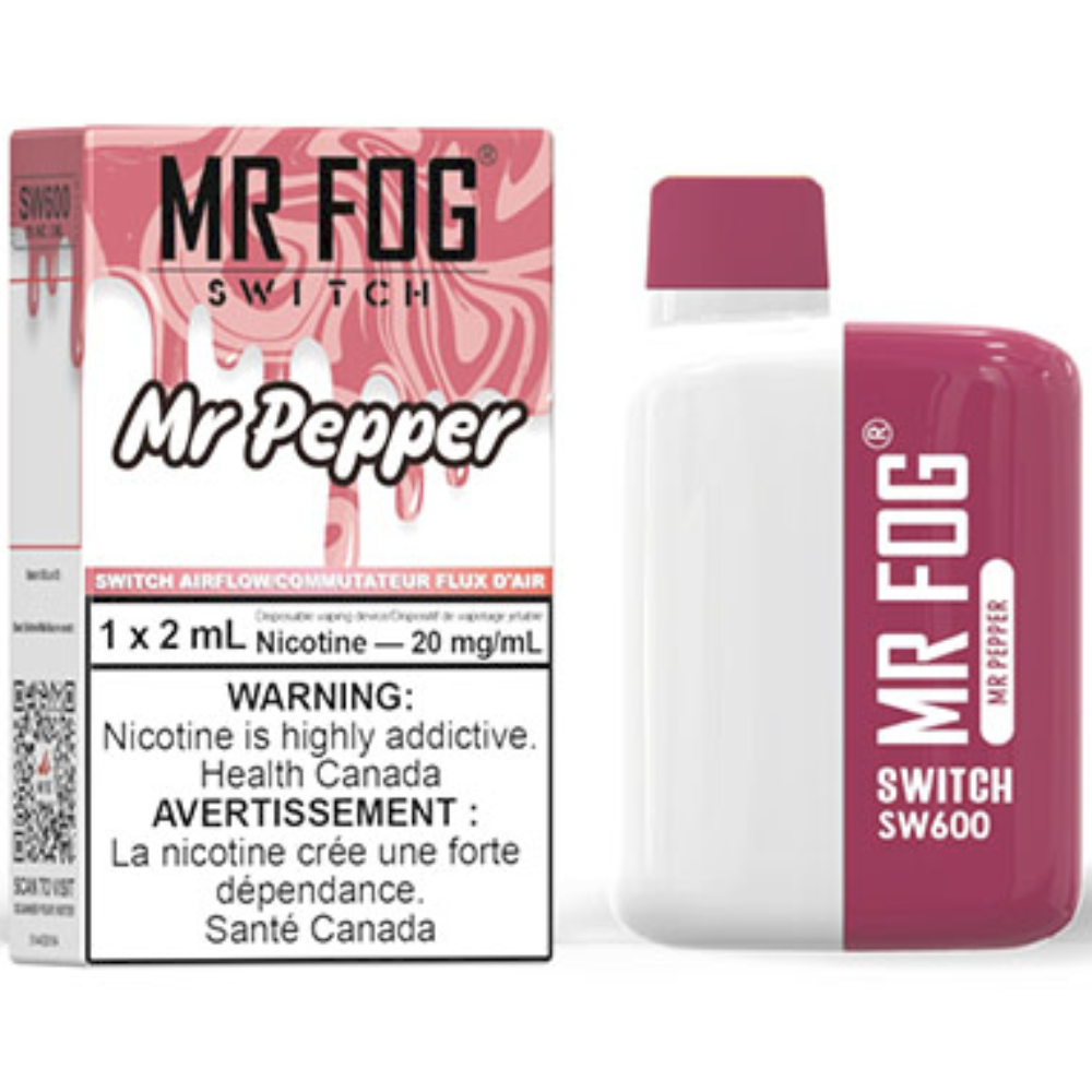MR FOG SWITCH SW600 Disposable Vape - Mr Pepper Cloud Island Vapour MR FOG SWITCH SW600 Disposable Vape - Mr Pepper Cloud Island Vapour