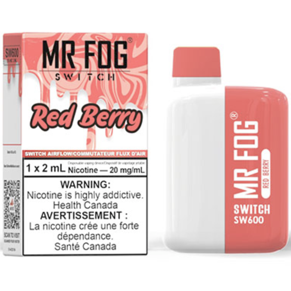 MR FOG SWITCH SW600 Disposable Vape - Red Berry Cloud Island Vapour MR FOG SWITCH SW600 Disposable Vape - Red Berry Cloud Island Vapour