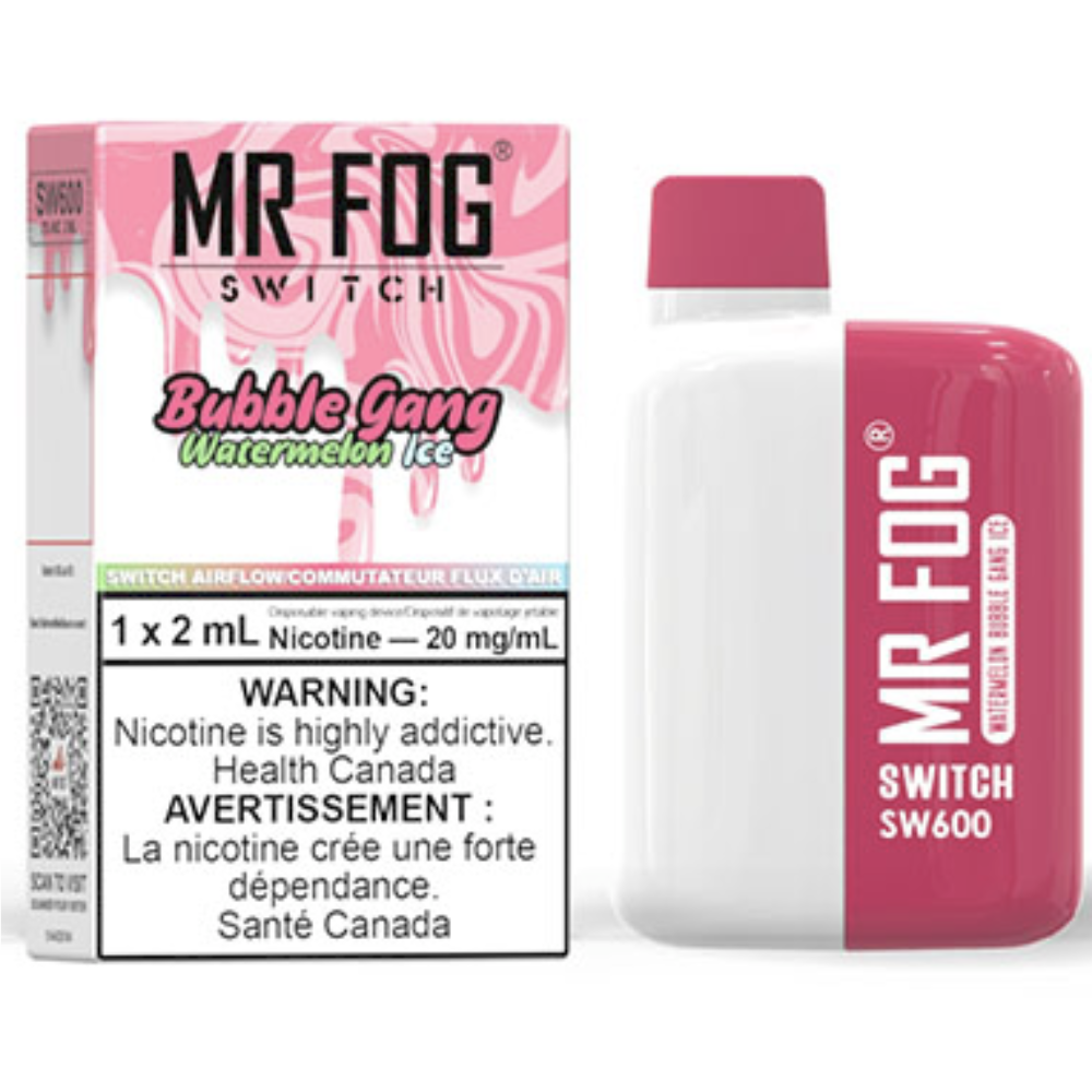 MR FOG SWITCH SW600 Disposable Vape - Watermelon Bubble Gang Ice Cloud Island Vapour MR FOG SWITCH SW600 Disposable Vape - Watermelon Bubble Gang Ice Cloud Island Vapour