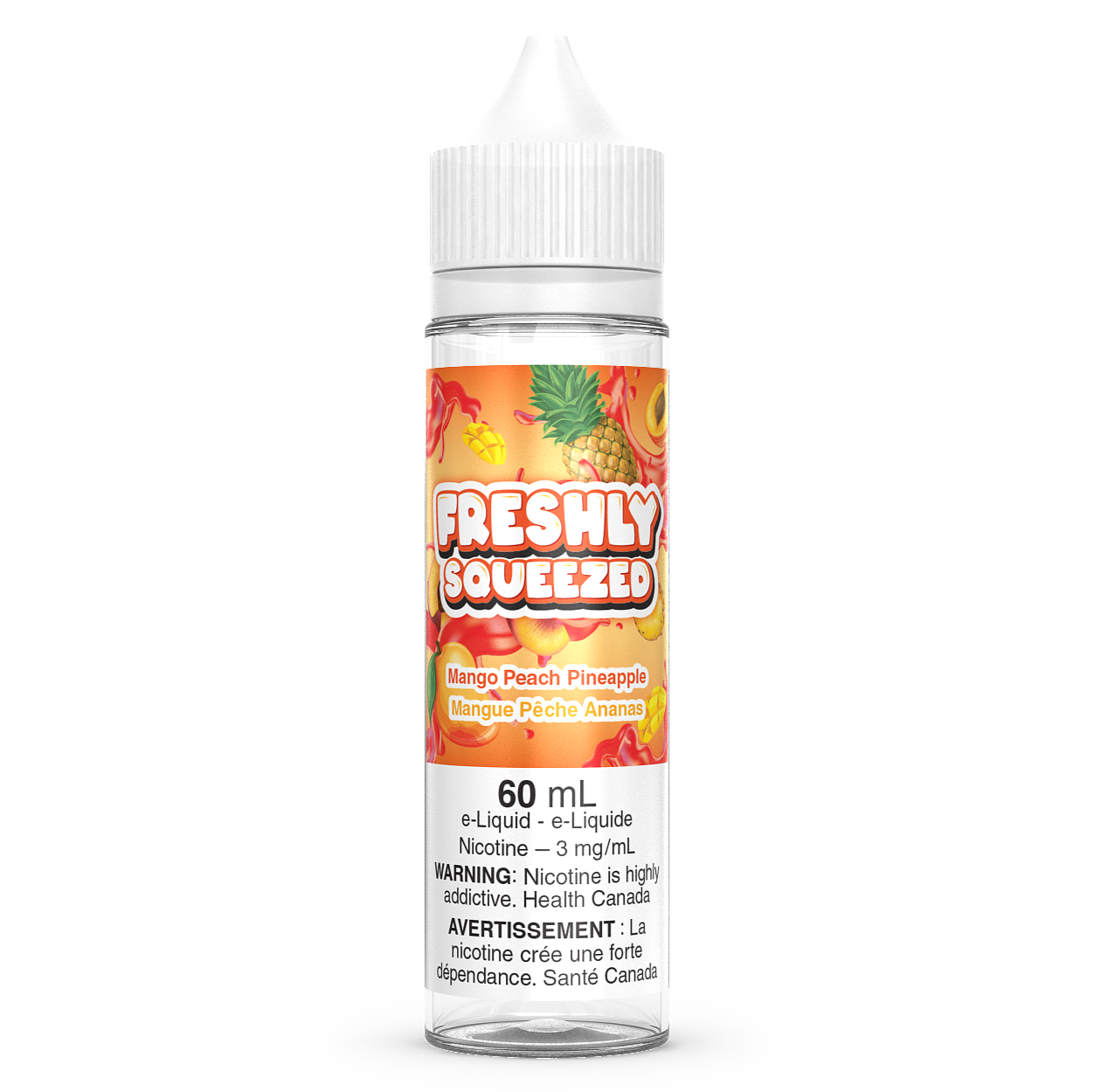 Mango Peach Pineapple Freshly Squeezed Vape Juice 60mL Freebase