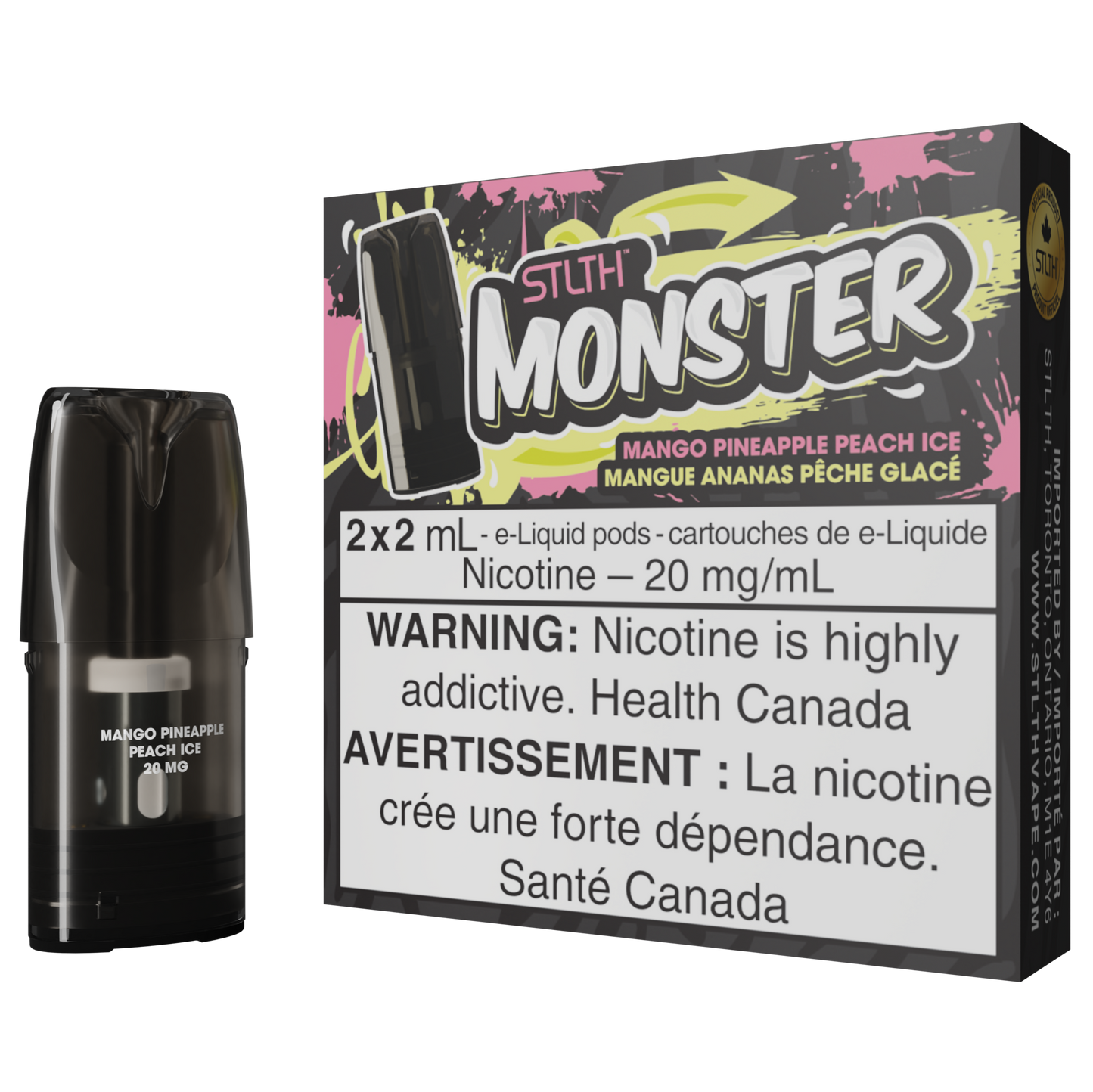 Mango Pineapple Peach Ice STLTH MONSTER Pod Pack