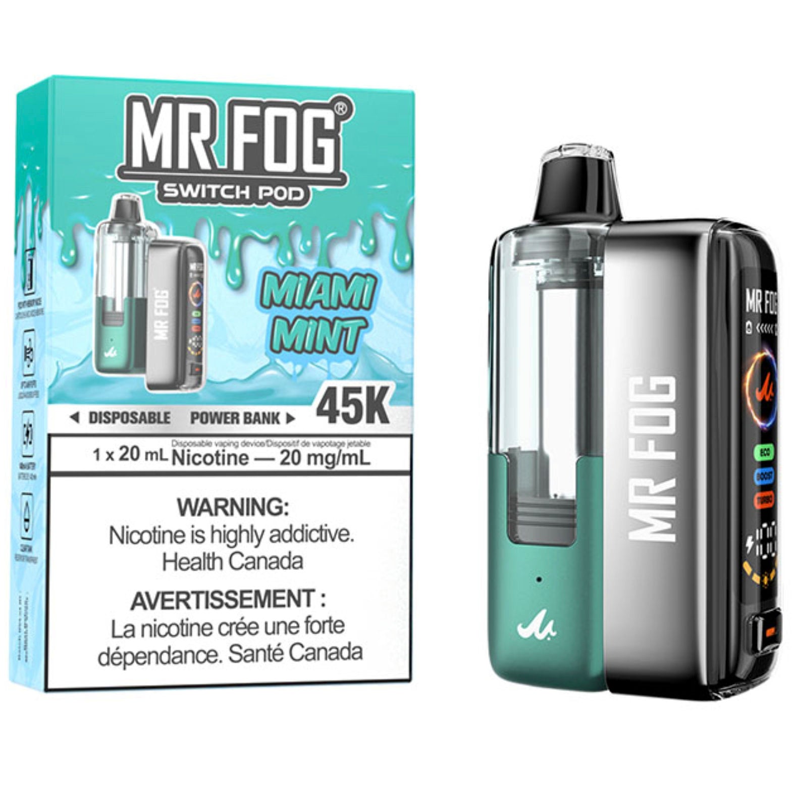 MR FOG SWITCH POD Starter Kit - Miami Mint Cloud Island Vapour MR FOG SWITCH POD Starter Kit - Miami Mint Cloud Island Vapour