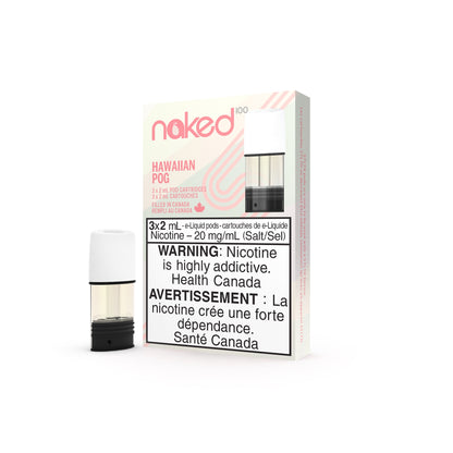 Naked 100 prefilled ejuice Pods package 20mg nicotine flavour Hawaiian POG, Passionfruit Orange Guava