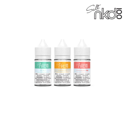 3 bottles of Naked 100 Salt Nic Ejuice 30ml with 20mg nicotine