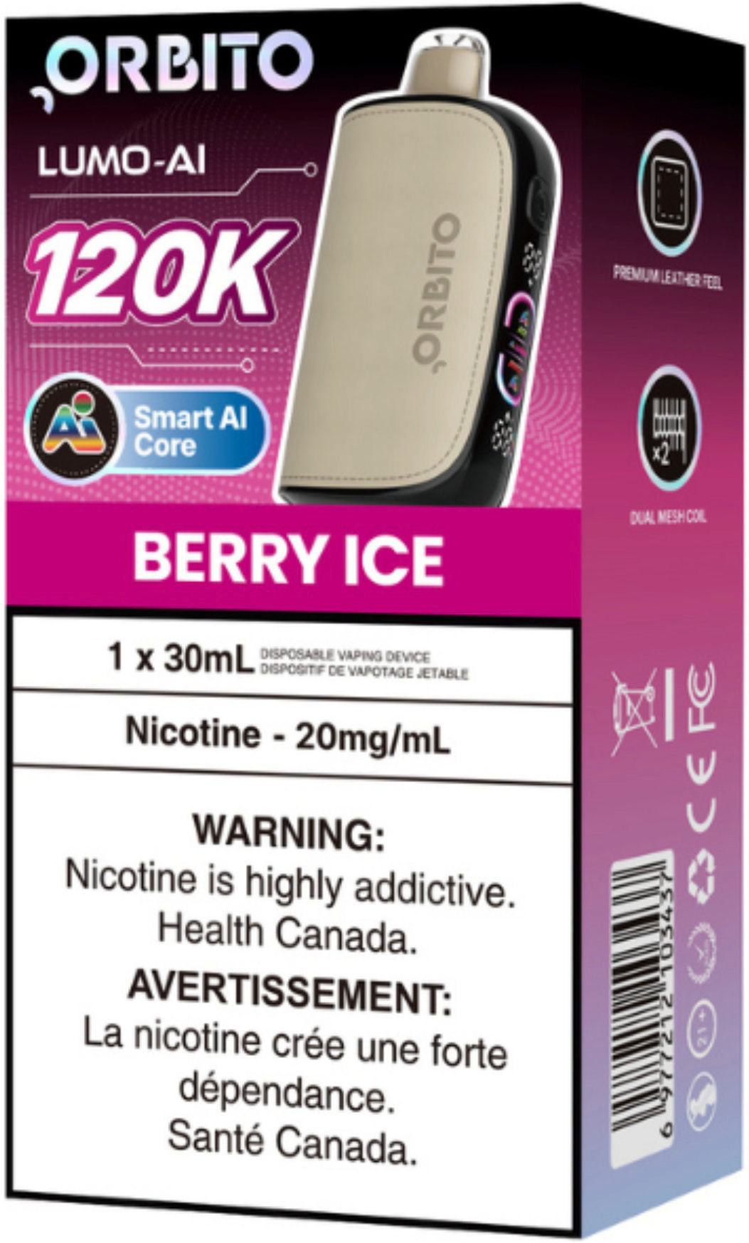 Orbito Lumo AI 120K Disposable Berry Ice