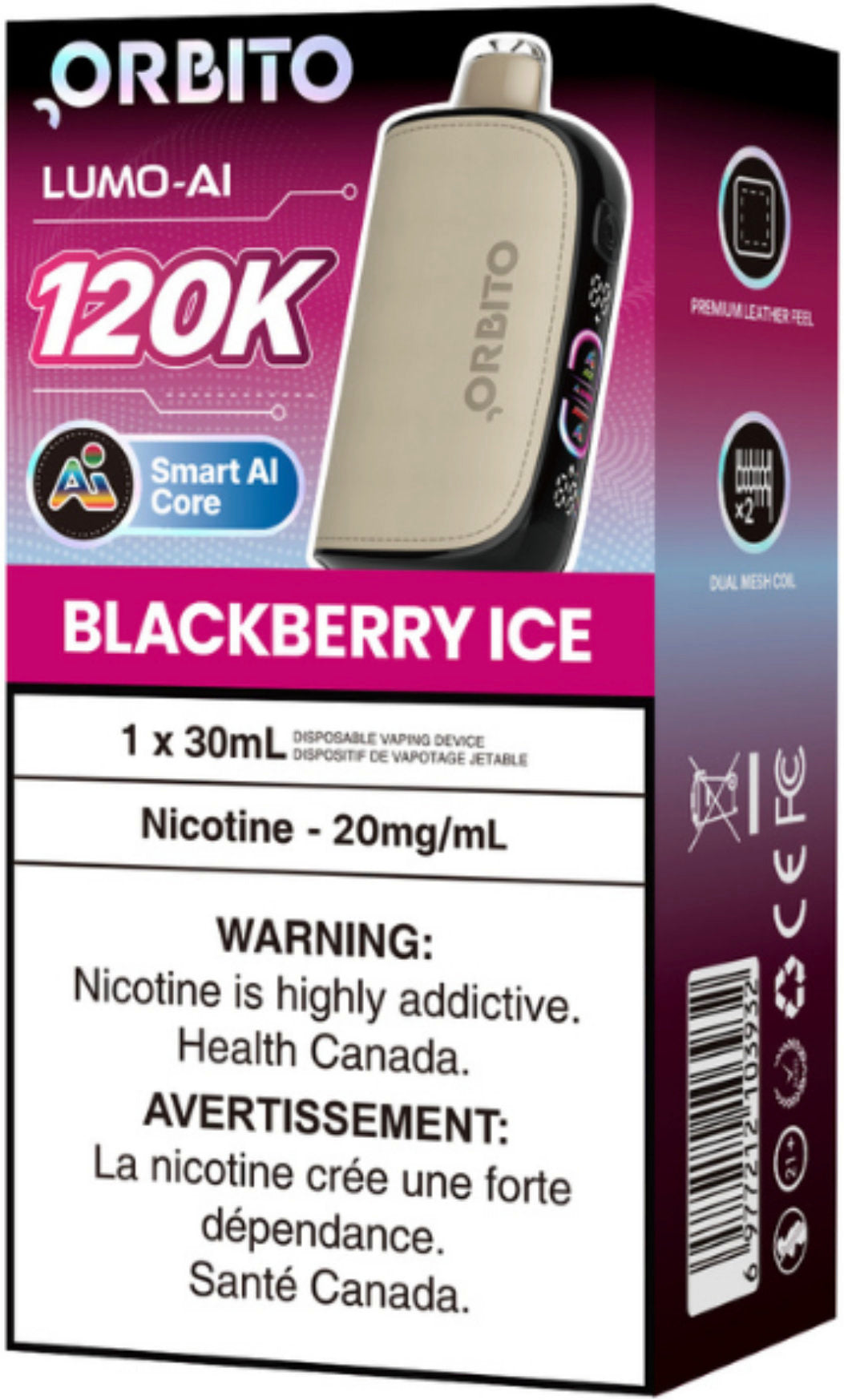 Orbito Lumo AI 120K Disposable Blackberry Ice