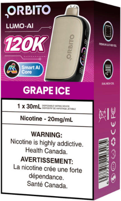 Orbito Lumo AI 120K Disposable Grape Ice