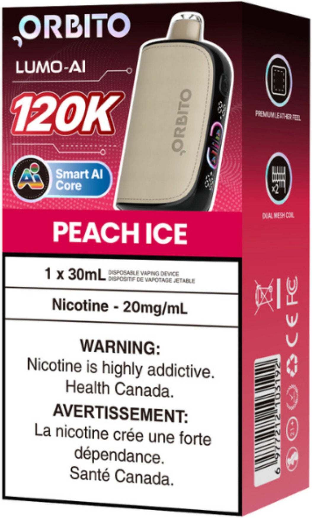 Orbito Lumo AI 120K Disposable Peach Ice