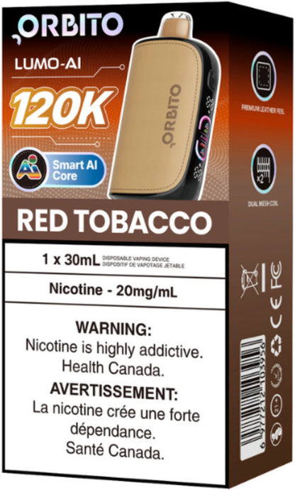 Orbito Lumo AI 120K Disposable Red Tobacco